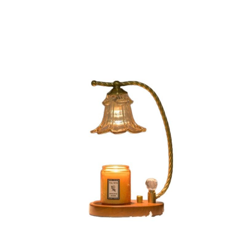 Temporización lámpara de cera de fusión Lily aromaterapia vela de fusión lámpara de la vela retro dormitorio lámpara de mesa americana retro registro regalo