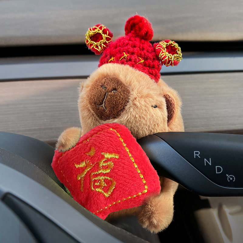 Aplicable para Tesla accesorios de cola de automóviles muñecas pegatinas de automóviles de muñecas Capibara clips muñecas accesorios de automóviles exteriores