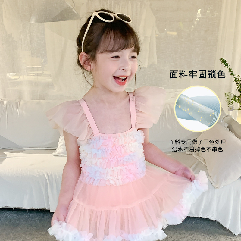 2026 nuevo verano sin mangas trajes de baño de niñas vestido de princesa lindo bebé trajes de baño de verano