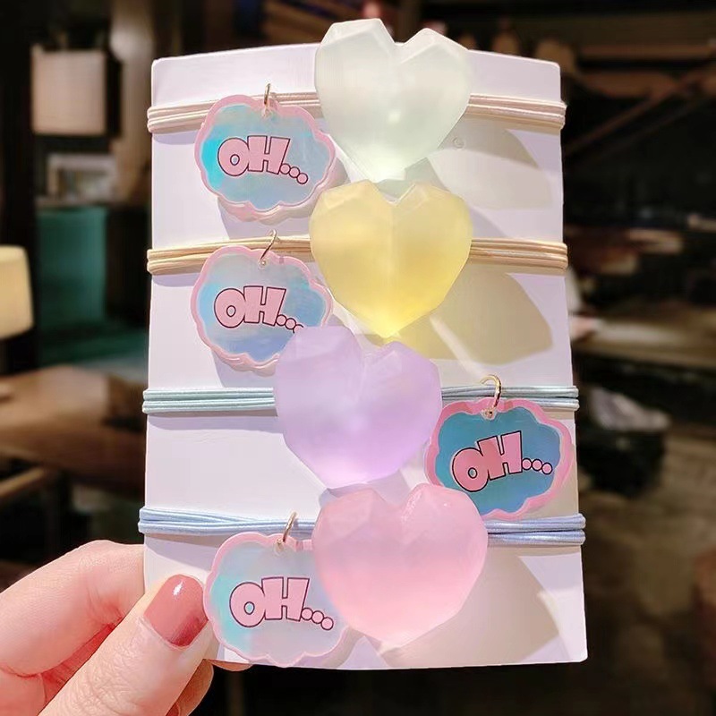 Elástico joyas de cabello de moda con frijoles frescos M anillo de cereza cuerda de cabello al por mayor de la banda de goma cabeza de 100 bolas de cabello rojo una variedad de alta elástica