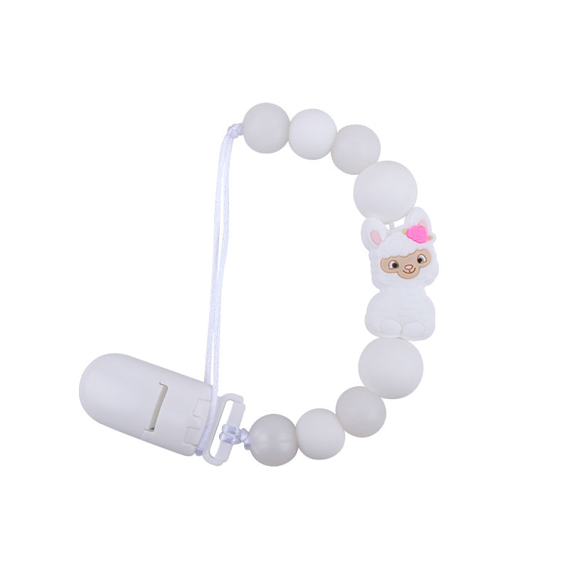 Nueva silicona mordedor palo pezón cuerda materna e infantil suministros Bebé chupete silicona oveja pezón cadena anti-caída