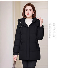 正品撤柜妈羽绒棉服女中长款2025新款冬季加厚中老年宽松保暖外套