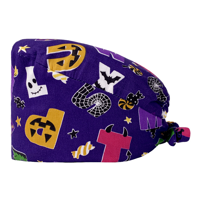 Gorro de Enfermera Coreano Fresco y Lindo, 100% Algodón, Gorro de Médico, Dentista, Estética y Salón de Belleza con Estampado Lindo.