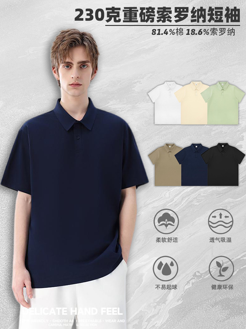 Polo de solapa de verano nuevo estilo de manga corta ropa de trabajo para hombres logotipo impreso cultura publicidad camisa camiseta ropa de trabajo bordado