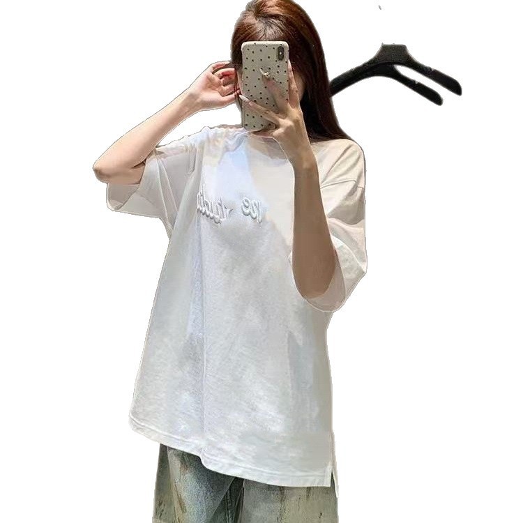 Jimo Youcheng Ac アメリカンストリート半袖メンズとレディース 2025 夏ルーズラウンドネックコットン Tシャツ超クール|undefined