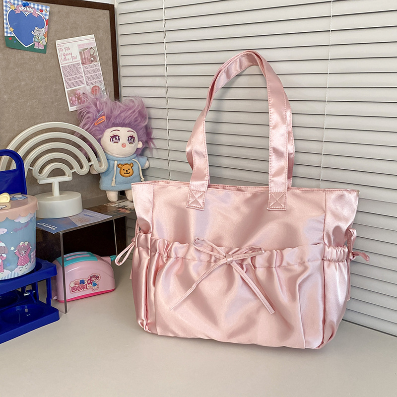 Summer fresh cute capacious one-shoulder bag with bow