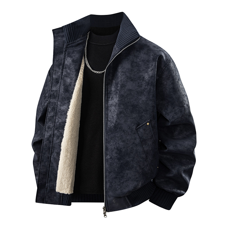 Chaqueta transfronteriza para hombres otoño y invierno 2025 nuevo tipo de algodón caliente grueso para hombres suelto chaqueta antiviento retro