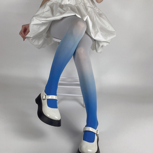 80D Gradient Color Leggings Pantyhose Colored Silk Socks Spring and Summer High-Elasticity Nylon Satin Sexy Personalized Beautiful Leg Base Socks