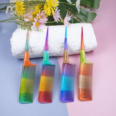 嘉美5168噴漆七彩塑料梳家用批發時尚美發梳實用發梳超市專供梳子
