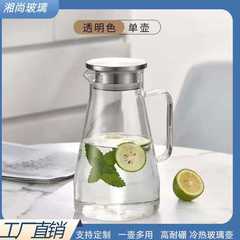 2025家用高硼硅玻璃凉水壶大容量耐高温平光方把冷水壶耐冷热