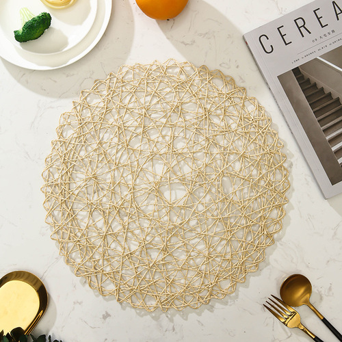 Japanese-style paper grass woven western table mat, table heat insulating mat, round table mat, INS cup mat, pot mat, bowl mat, household use