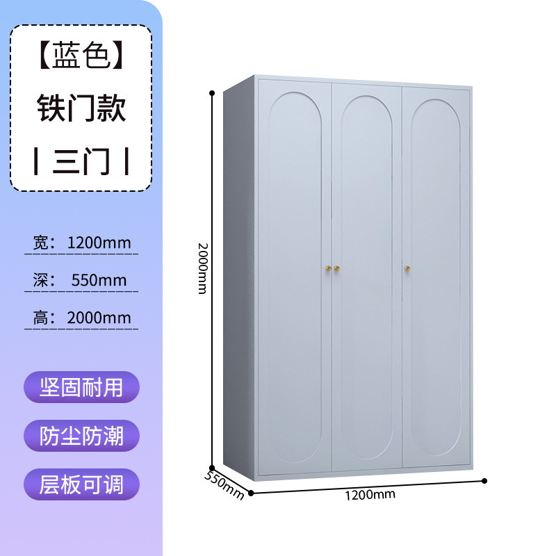 衣柜钢制出租房用彩色衣橱卧室客厅家用铁艺无甲醛简易储物铁皮柜|undefined