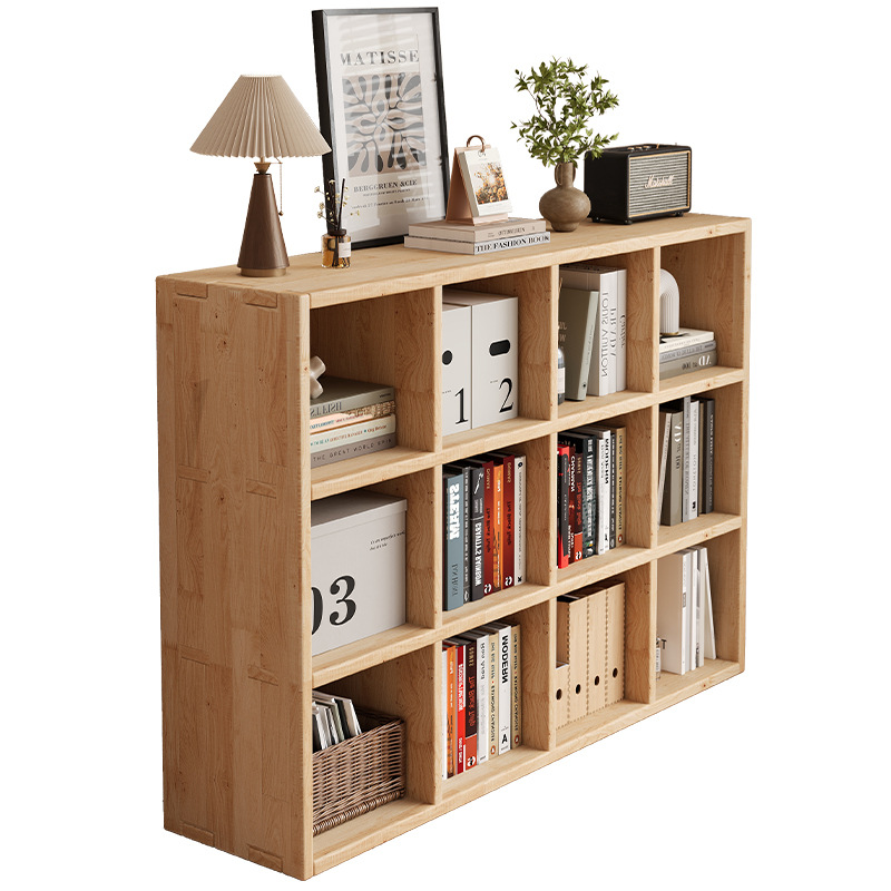 Estantería para el hogar simple de madera maciza de piso a techo de varias capas gabinete bajo sala de estar contra la pared gabinete de exhibición combinado estantería de pino