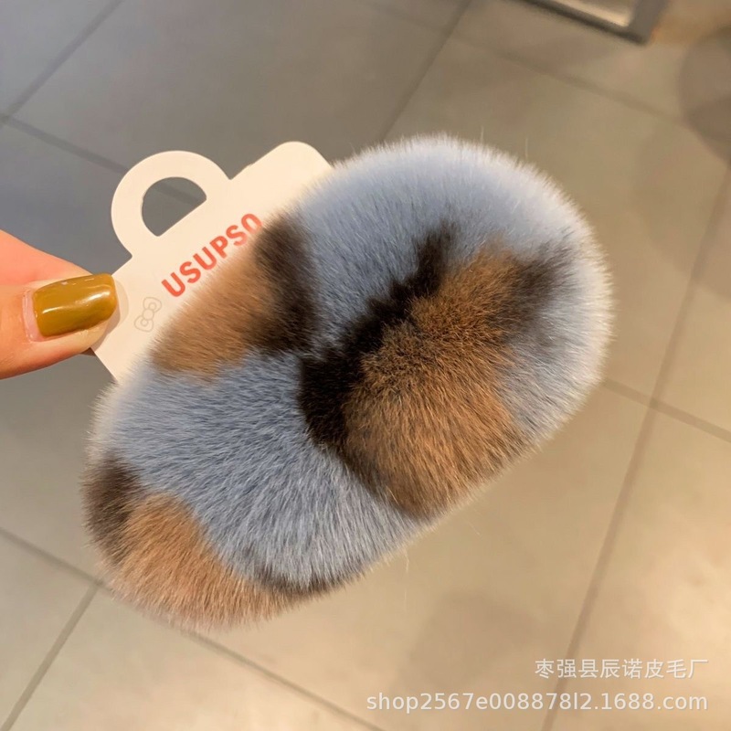 毛皮ヘアクリップ韓国インリアルレッキスウサギの毛かわいいぬいぐるみヘアクリップ毛皮 bb クリップインターネット有名人のヘアアクセサリー子供のヘアアクセサリー|undefined