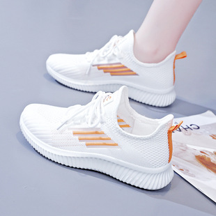 ins breathable hollow running sneaker women's 2022 summer new Korean style casual shoes flying woven student board shoes F21