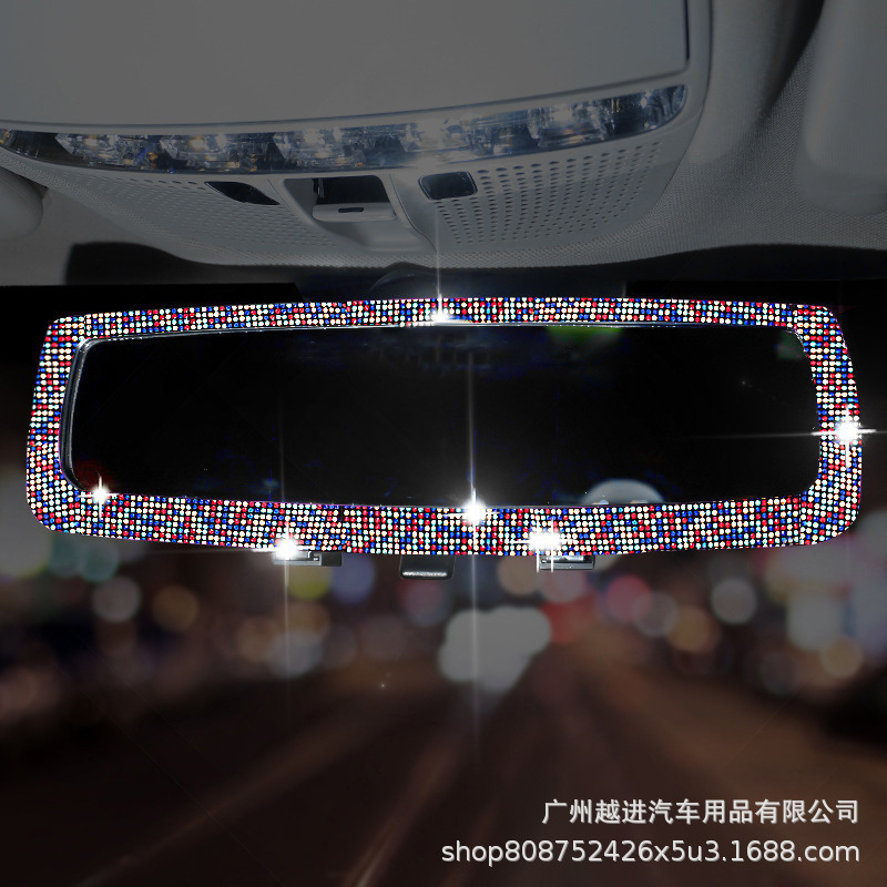 ¿Espejo retrovisor del coche? Cubierta decorativa personalidad creativa lindo diamante incrustado coche interior espejo retrovisor decoración suministros damas