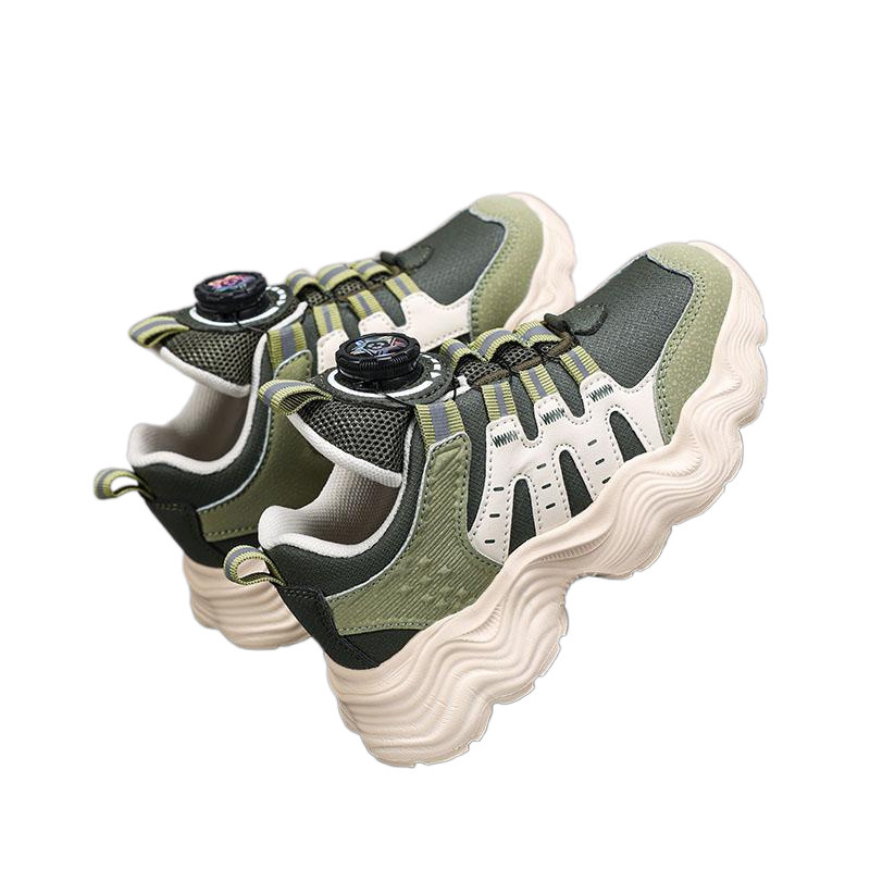 Zapatos para niños 2025 primavera y otoño nuevos zapatos deportivos para niños impermeables de cuero