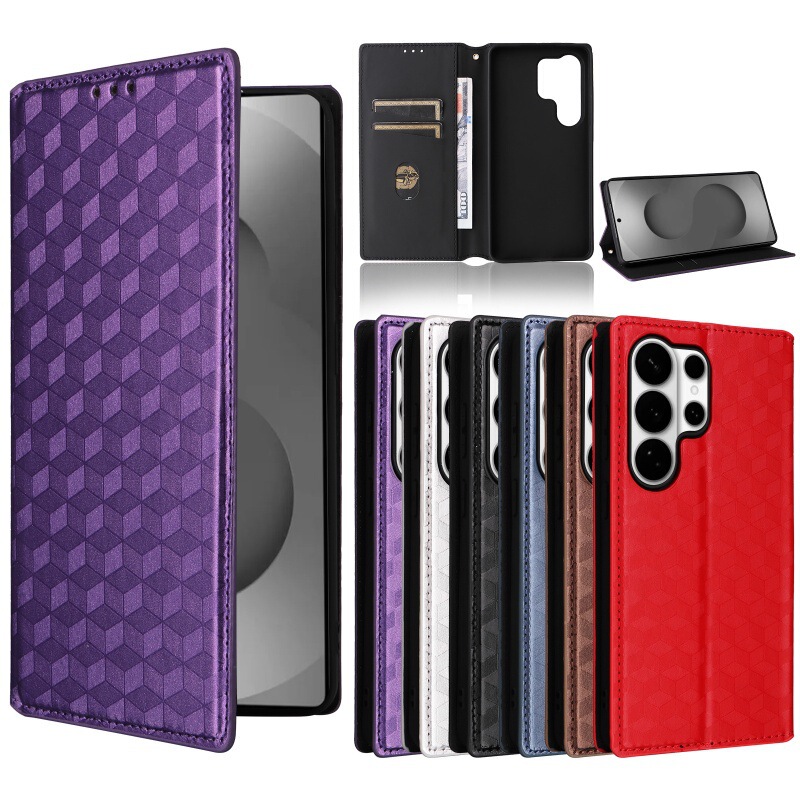 Suitable for Samsung Galaxy S25 Plus Mobile Phone Case S26 Ultra Stereo Pattern Leather Case Flip Cover S23+/S24
