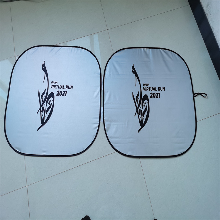 Motor solar cubierto de tela plateada para automóviles para impresión de logotipo de pantalla solar publicitaria fábrica de cabello recto