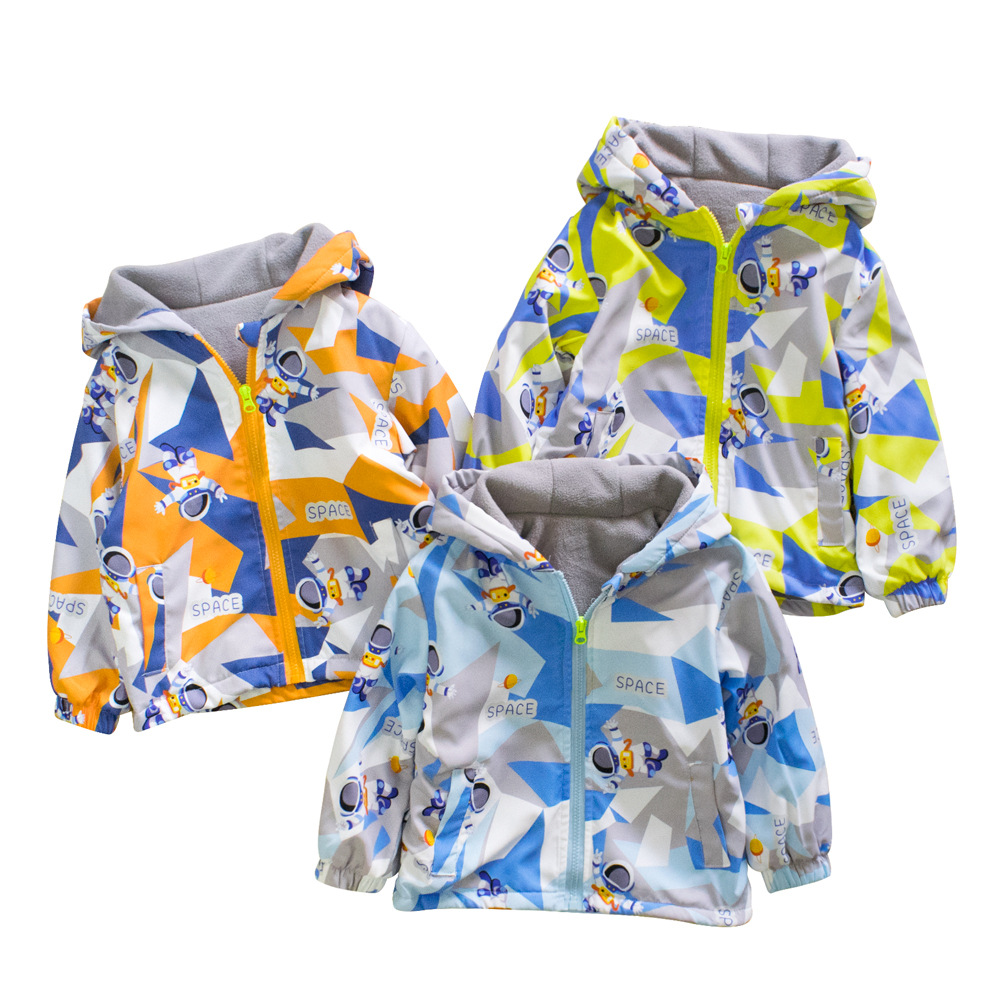 demi-season camouflage children's jacket for boys with zipper