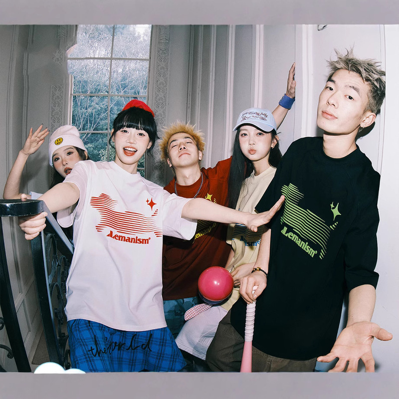 Wang Yi's Same Style Leamissm300G Heavyweight Short-Sleeved T-Shirt for Men 2025 Summer Couple's Half-Sleeved T-Shirt for Women