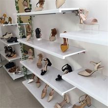 鞋店鞋架上墙壁挂式包包鞋子货架展示架墙上置物架一字隔板架