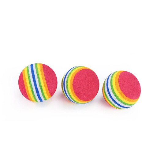 Rainbow Toy Ball Cat Solid Stretch Ball Pet Supplies Kitten and Puppy Ball Toy Funny Cat Ball EVA Floating