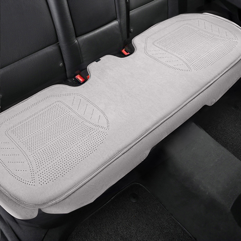 Universal – Lambswool Latex Suede Seat cushion, seat cover - latex-suede-light-gray-rear-row-long-seat
