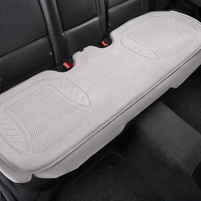 Car Seat Cushion for Seat cushion, seat cover - latex-suede-light-gray-rear-bench-seat
