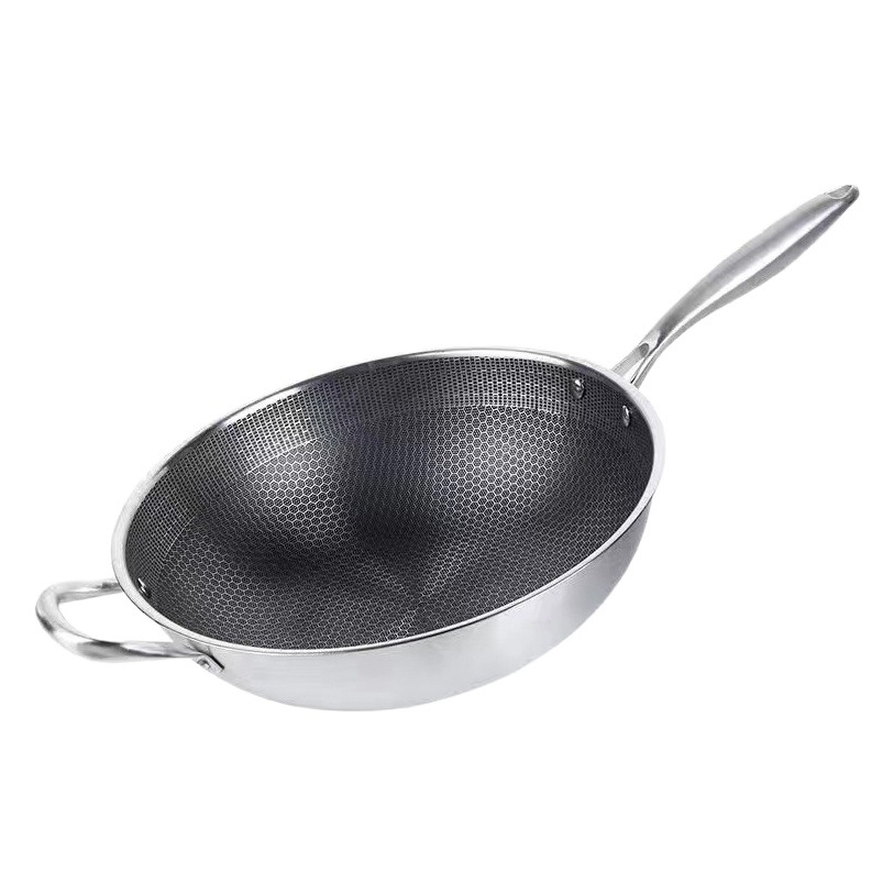 Sartén especial antiadherente para cocina de inducción, sartén doméstica de acero inoxidable 304 de calidad comercial, sartén de fondo redondo