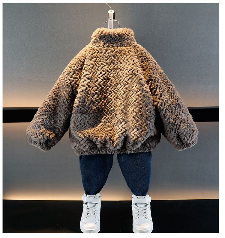 Winter Fleece Jacket For Boys Thickened Furry Sweater_voghion.com