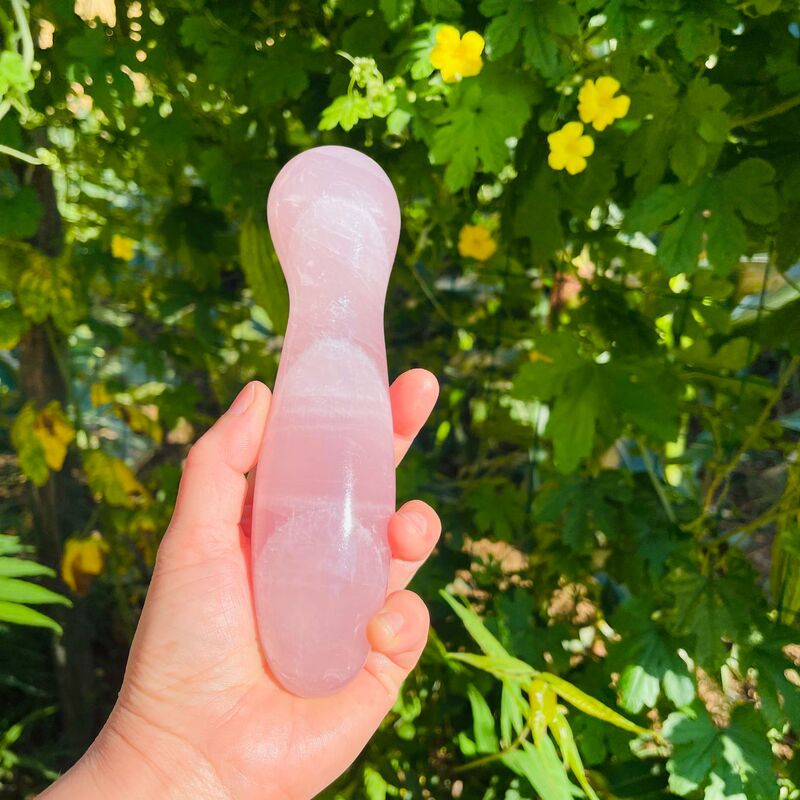 天然粉晶雕刻打磨原石 水晶按摩棒 图 7