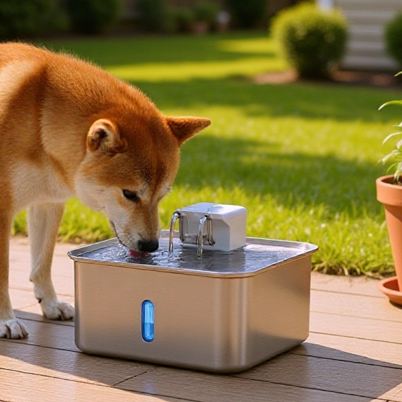Dispensador de agua para mascotas recargable de acero inoxidable 7L tazón para perros de gran capacidad ciclo desenchufado tazón de gato de agua automático nuevo
