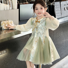 女童连衣裙2025新款秋装儿童汉服国风超好看公主裙春秋款女孩裙子