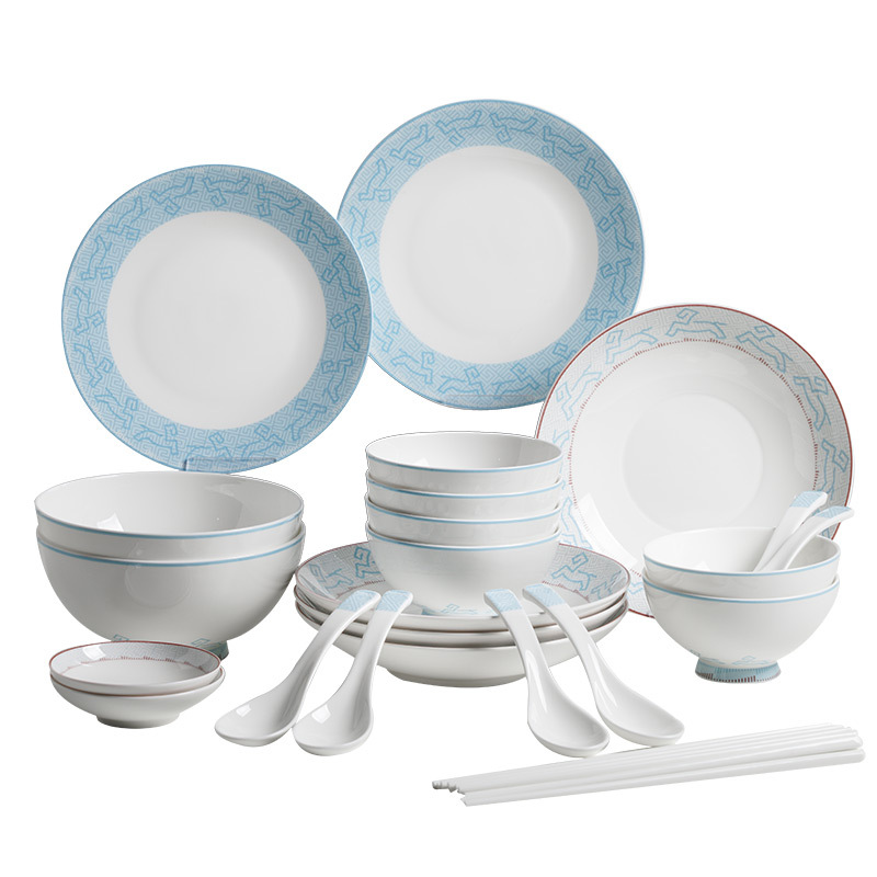 Año del caballo nuevo vajilla de porcelana de hueso casada regalo de casilla de regalo de alta definición set de platos de porcelana casera