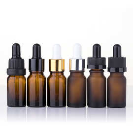 现货10ml15ml30ml茶色精油瓶空瓶卡口棕色滴管瓶小精油玻璃分装瓶