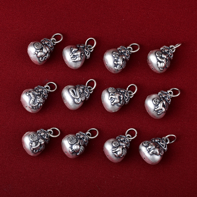 Zhen Anshun 999 Pure Silver Money Bag Pendant Twelve Zodiac Dragon Zodiac Year Pendant Necklace Bracelet Accessories Snake Horse Sheep