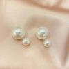 Silver needle, advanced double-sided earrings from pearl, silver 925 sample, internet celebrity