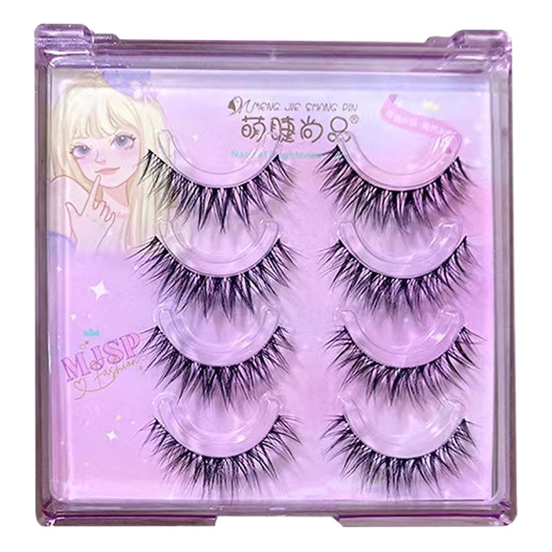 Lindo pestañas de moda europea y americana de sangre mixta 3D felpa pestañas postizas esponjosas suave y cómodo split maquillaje desnudo natural