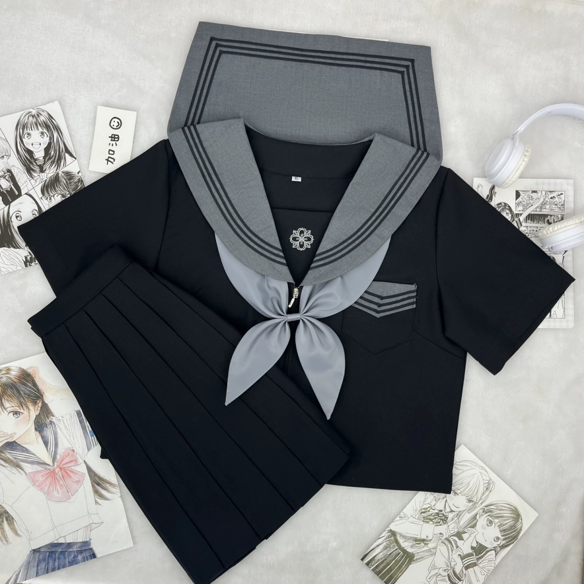 [Кросс Сакура] Оригинальная школьная форма в японском стиле, костюм моряка, крутая форма для девочек, униформа JK, классная форма в консервативном стиле, средний костюм, костюм