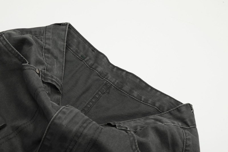 Men's Clothing Style Street Retro Old Washed Loose Tooling Jeans Men's Brand All-match Casual Multi-pocket Straight Pants_voghion.com