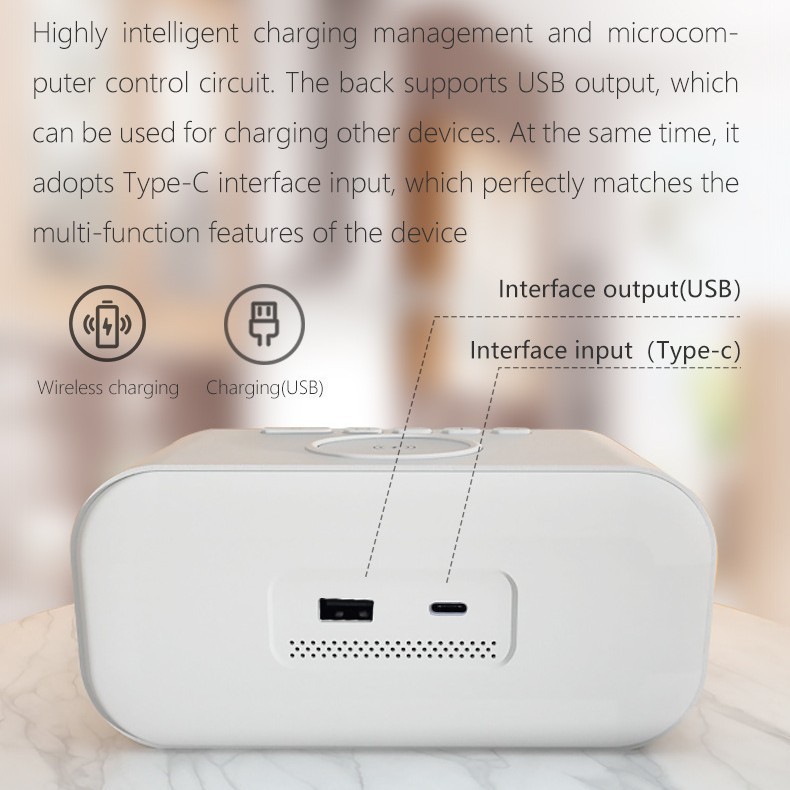 クロスボーダーオールインワン Bluetooth スピーカーナイトライト目覚まし時計ワイヤレス充電ワイヤレス充電 15 ワット目覚まし時計充電器|undefined