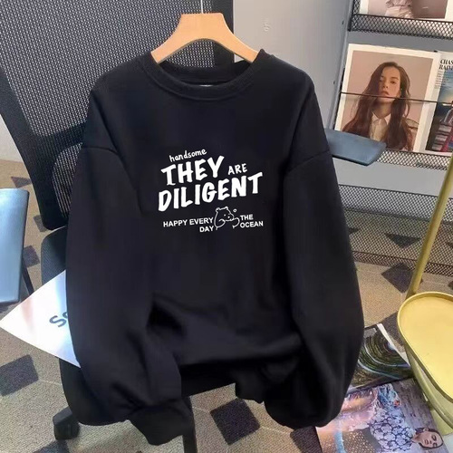 Men's Loose Long-Sleeve Hooded Sweatshirt with Print, Spring and Autumn Season, Casual, Oversized, Trendy Outerwear for Men