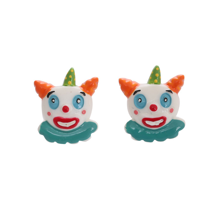 1 Pair Cartoon Style Clown Resin Handmade Women's Ear Studs display picture 6