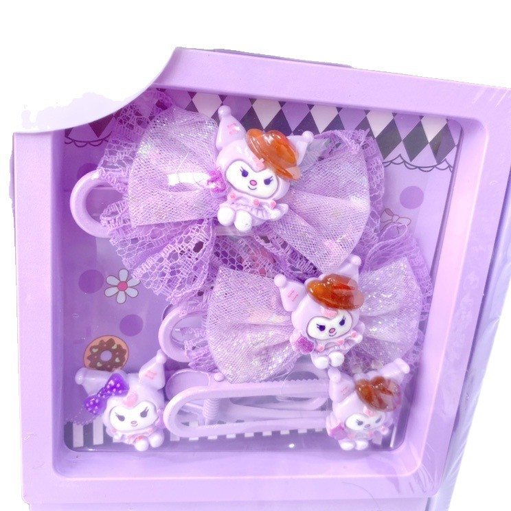 Dulce sutiiy gato cabello clip cuerda conjunto de pulseras para niños niñas vestidos de dibujos animados tocado regalos de vacaciones lotes