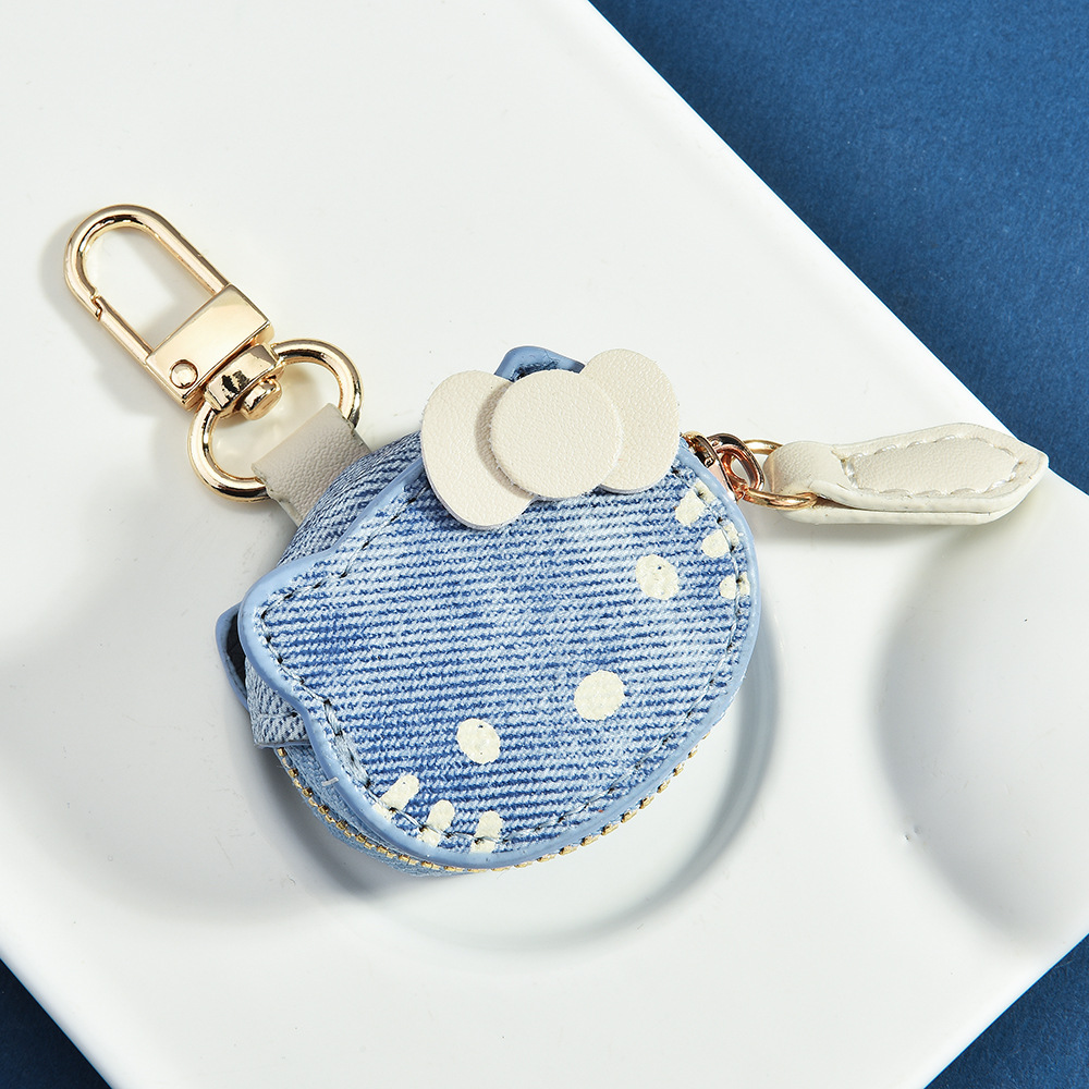 Pequeño gato bolso colgante azul