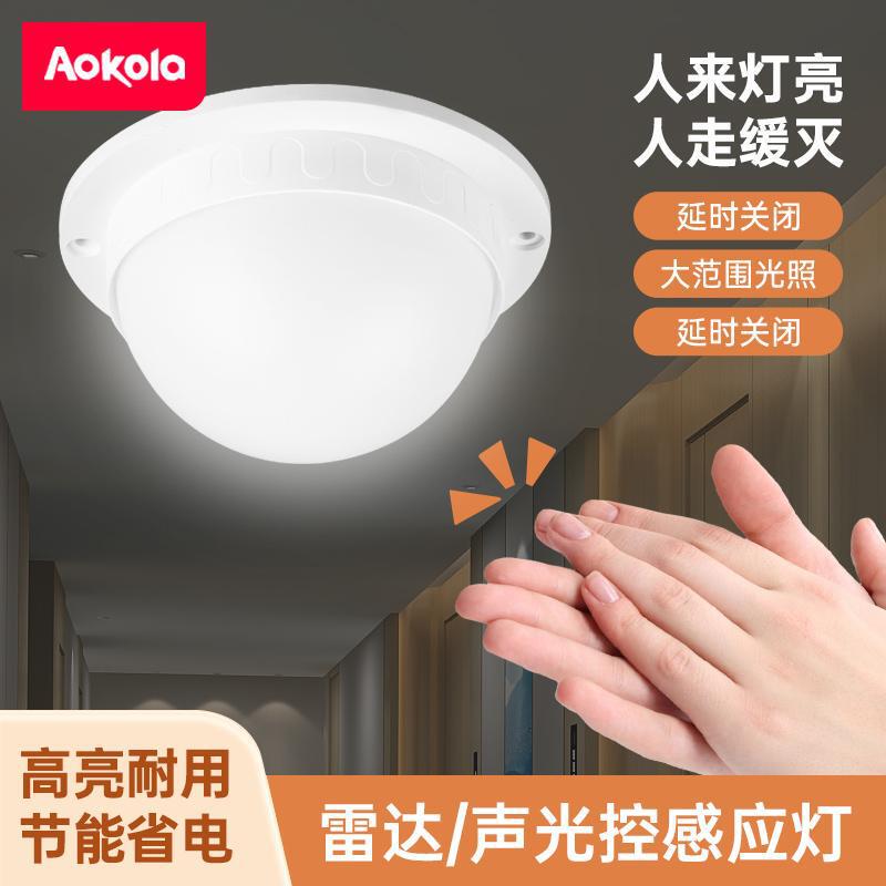 Led Sensor Ceiling Light Stair Light Aisle Corridor Radar Sensor Human Body Automatic Sensor Sound and Light Control Light Home