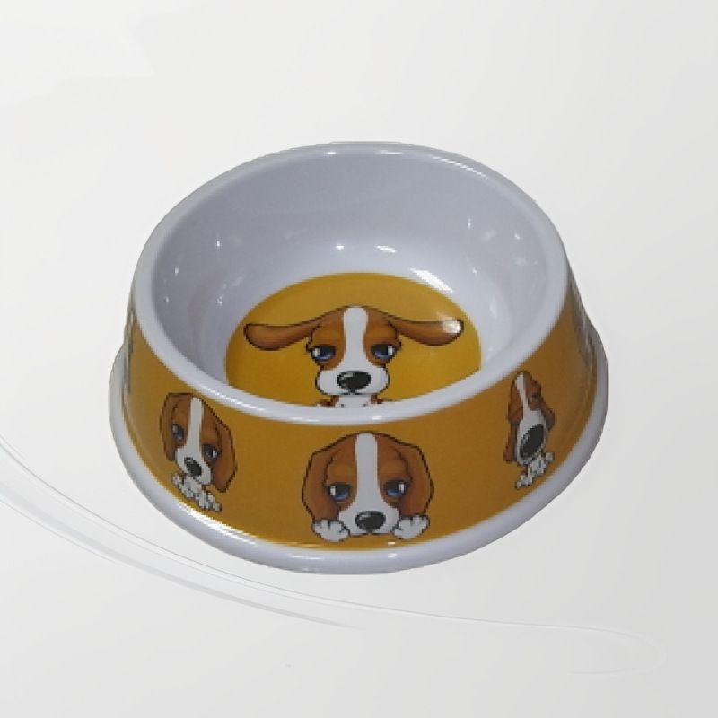 Comedero Doble Estampado para Mascotas de Plástico