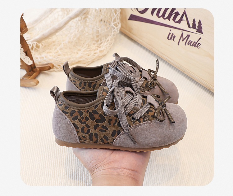 Mädchen Leopard Print Klettverschluss Sneaker Weiche Sohle_voghion.com