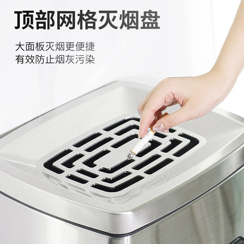 Comercial grande de acero inoxidable clasificación basura con Cenicero gran capacidad al aire libre Hotel vertical al aire libre extintor cubo